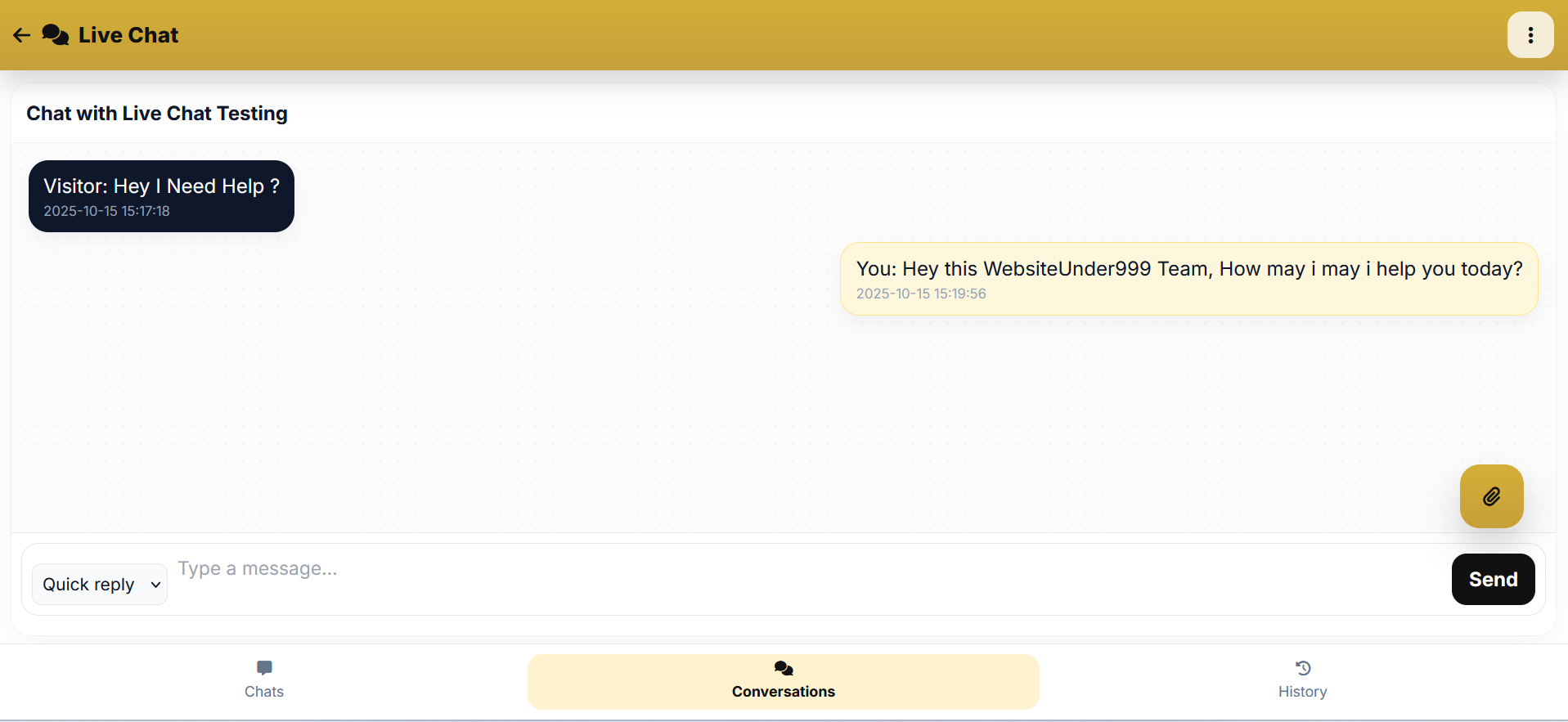 Web portal — Conversations list (secondary)
